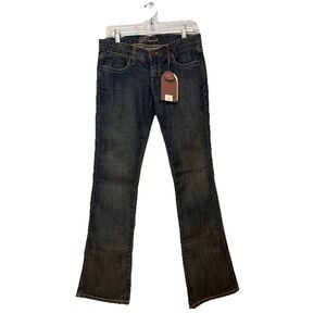 NWT‎ Frankie B. Y2K Dark Low Rise Downtown Slim Bootcut Crystal Jeans Sz 8 $304